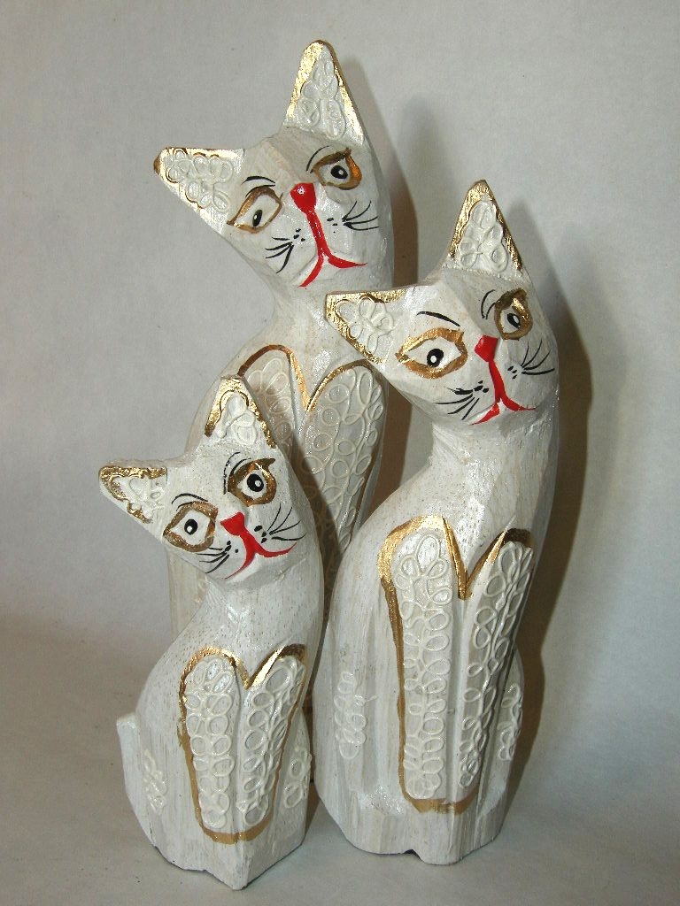 Mačka biela set3 M 20cm