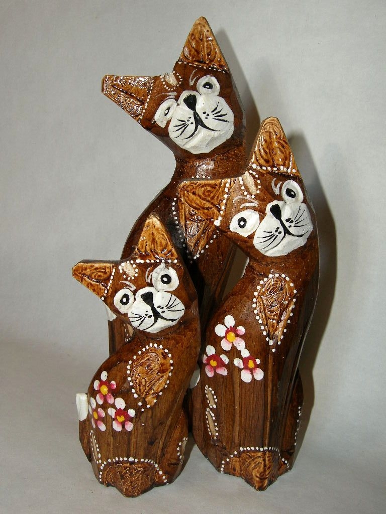 Mačka svetlá kvietky set 3 M 20cm