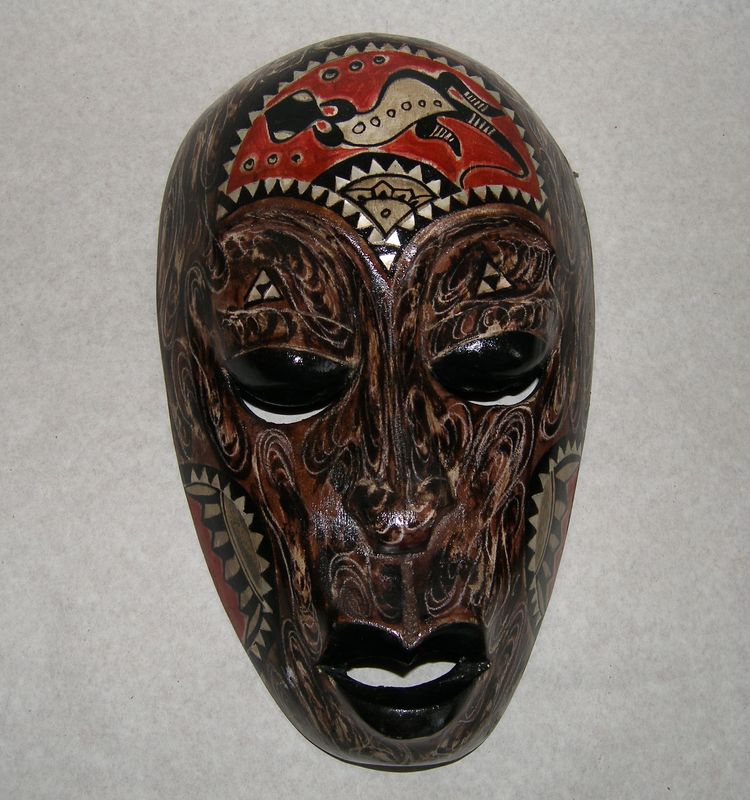 Maska Lombock farebná vykladaná perleť 33 cm