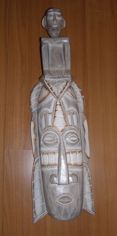 Maska biela 50 cm - sediaci domorod na maske