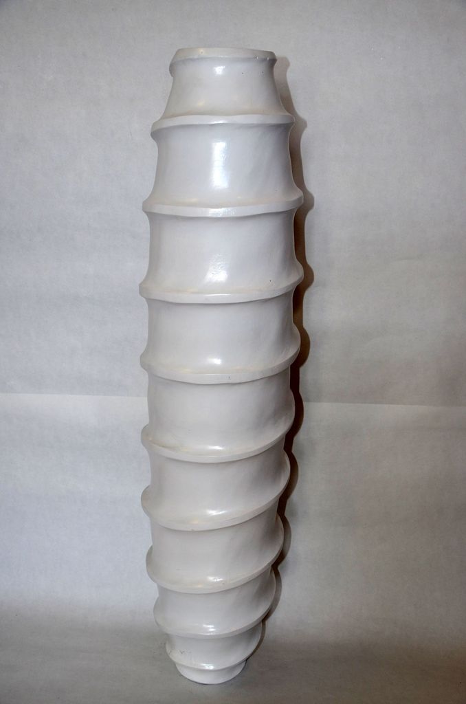 Vaza vysoka 20*75 špiralova - biela leskla