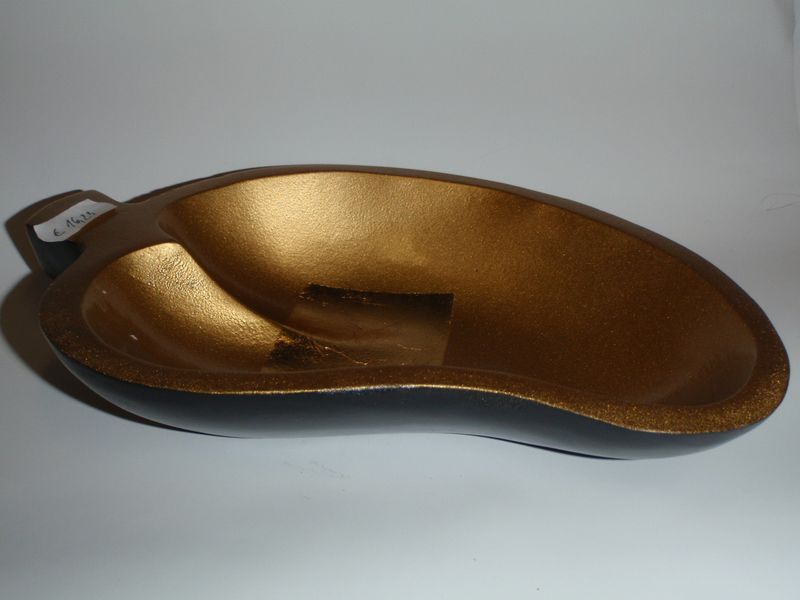 Miska čierno - zlatá list, metal