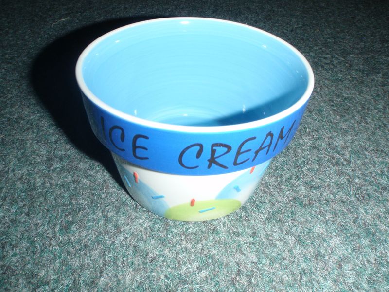 Keramika miska ice cream modra