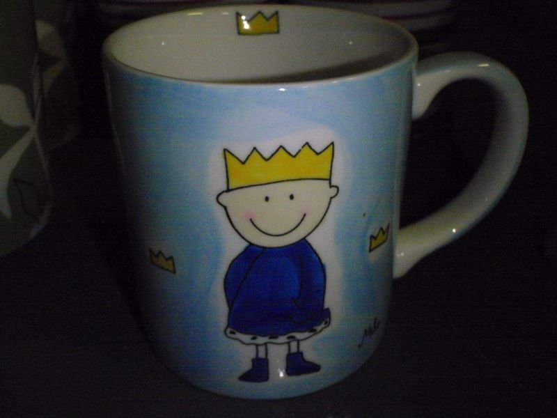 Keramika hrnček modry s princom