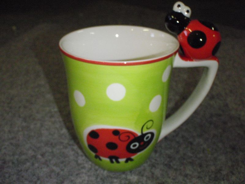 Keramika hrnček zelena lienka