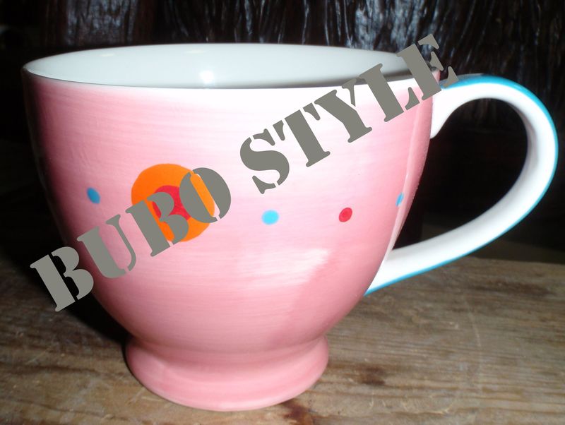 Keramika šalka väčšia ružova