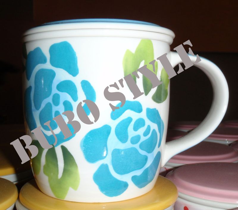 Keramika bylinkač modre kvety listky