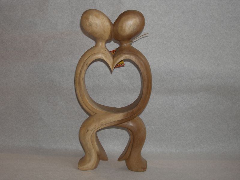 Milenci abstrakt srdce dvojnožka 40 cm