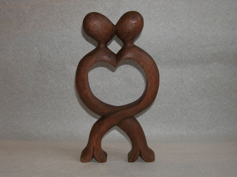 Milenci abstrakt srdce dvojnožka 30 cm