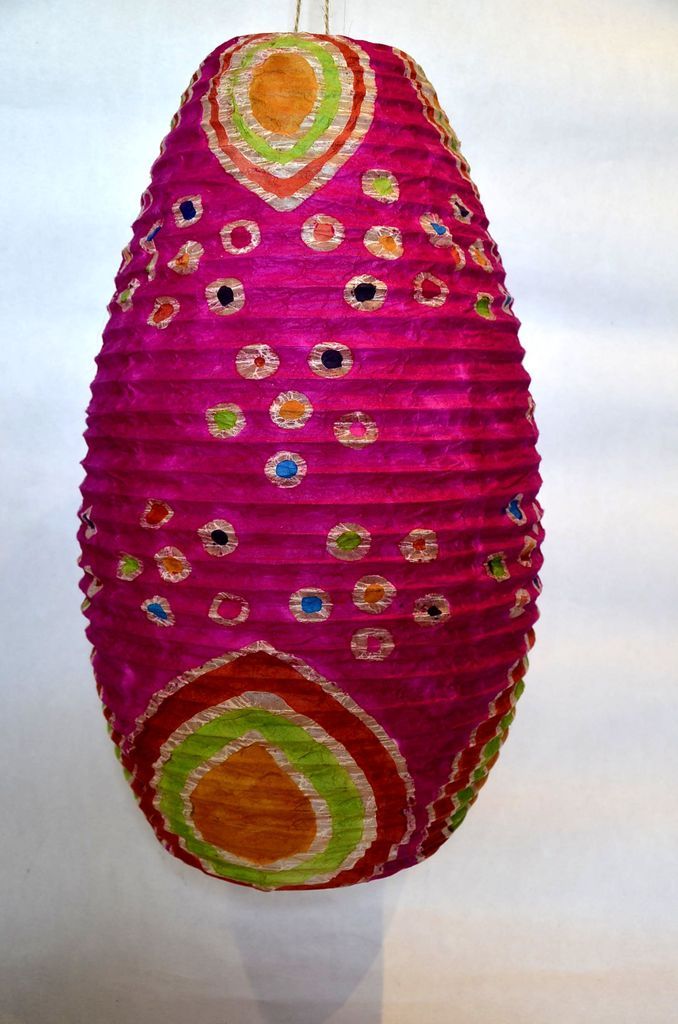 Lampion srdce batik ružový