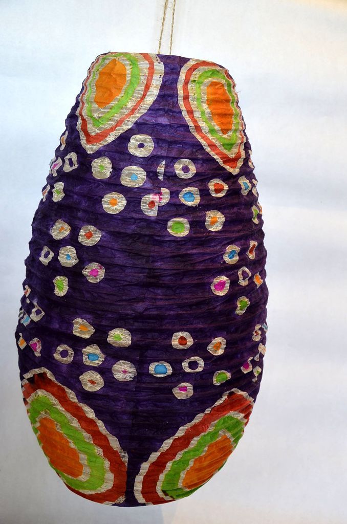 Lampion srdce batik fialový