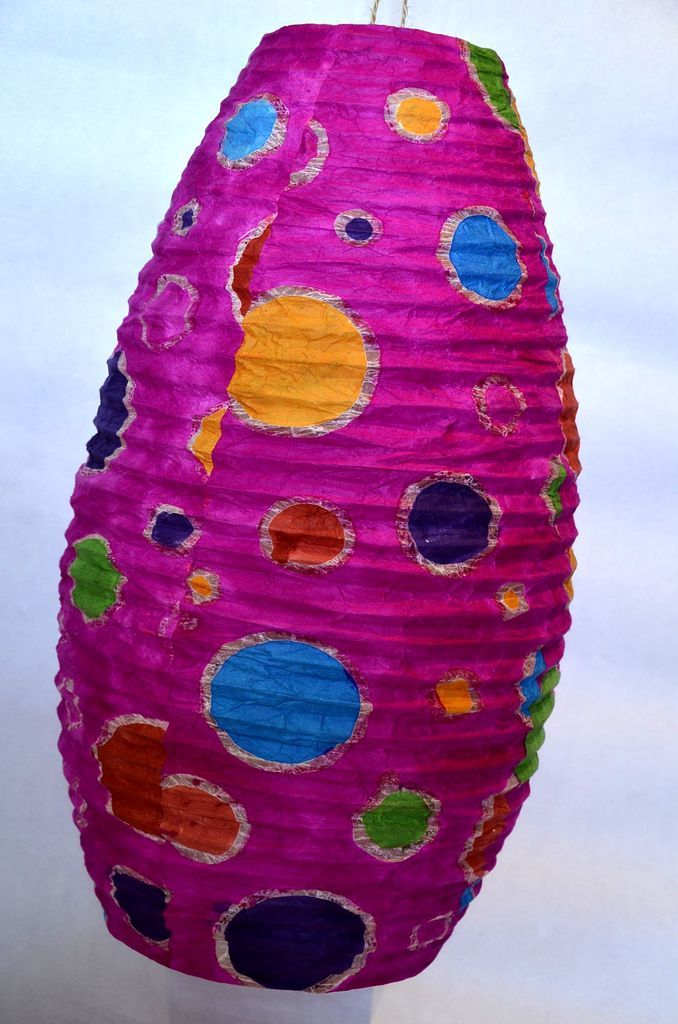 Lampion kruh batik ružový