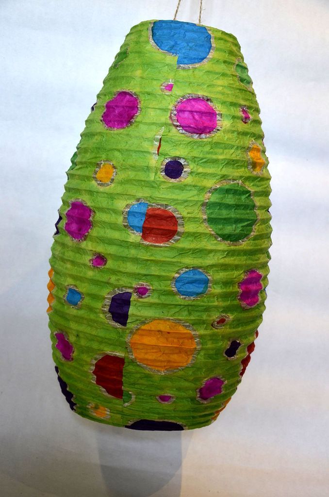 Lampion kruh batik zelený