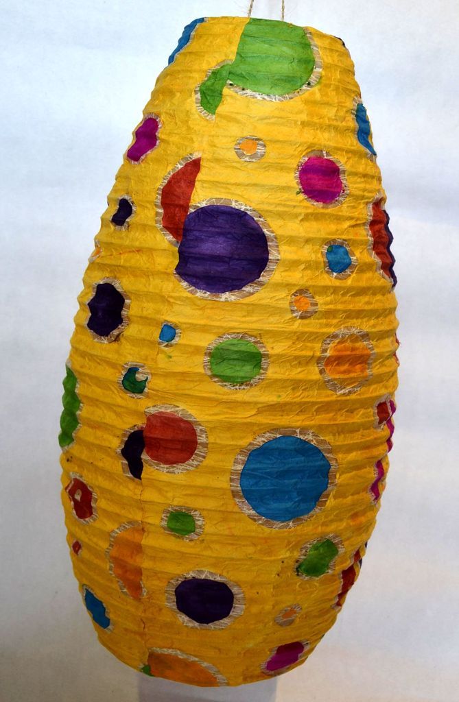 Lampion kruh batik žltý