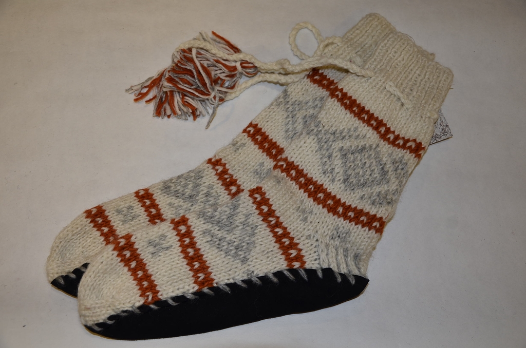 Ponožky/papuče koženná podrážka